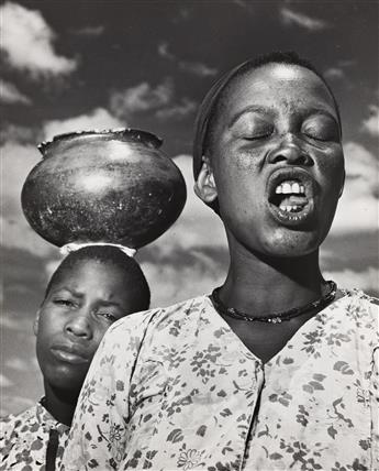 MARGARET BOURKE-WHITE (1904-1971) Children, South Africa * Women of Serowe, Bechuanaland, clicking tongue in greeting, leading parade p